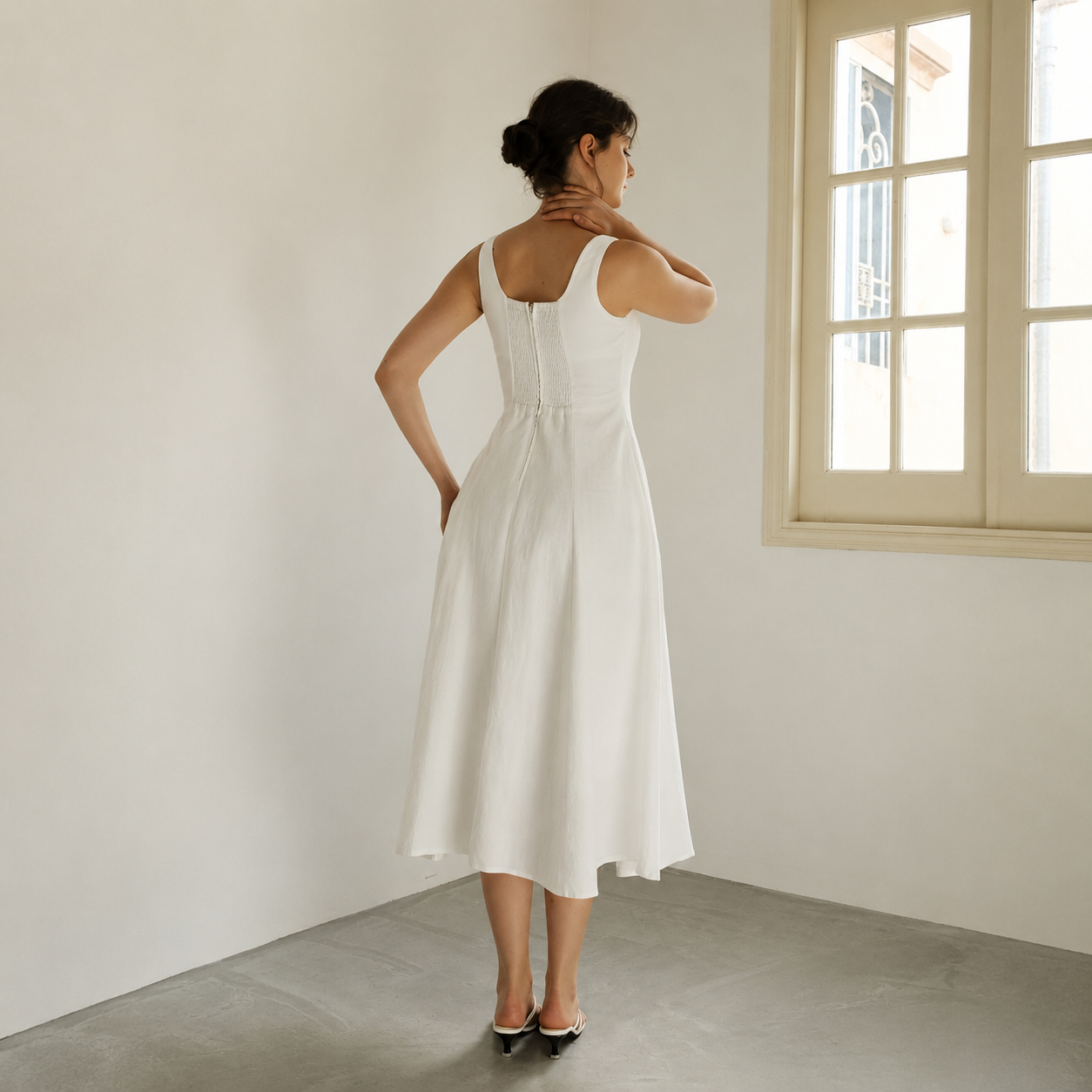 Melanie Linen Midi Dress - Image 4