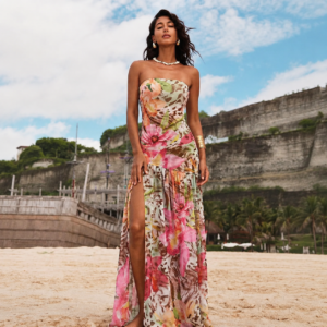 Floral Chiffon Split Maxi Dress